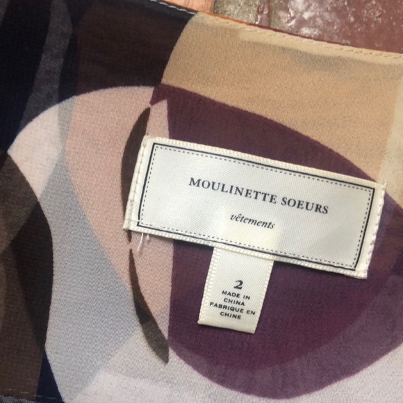 Anthropologie Faux Wrap Dress - Moulinette Soeurs - Geometric Circles - Size 2 - Picture 7 of 7